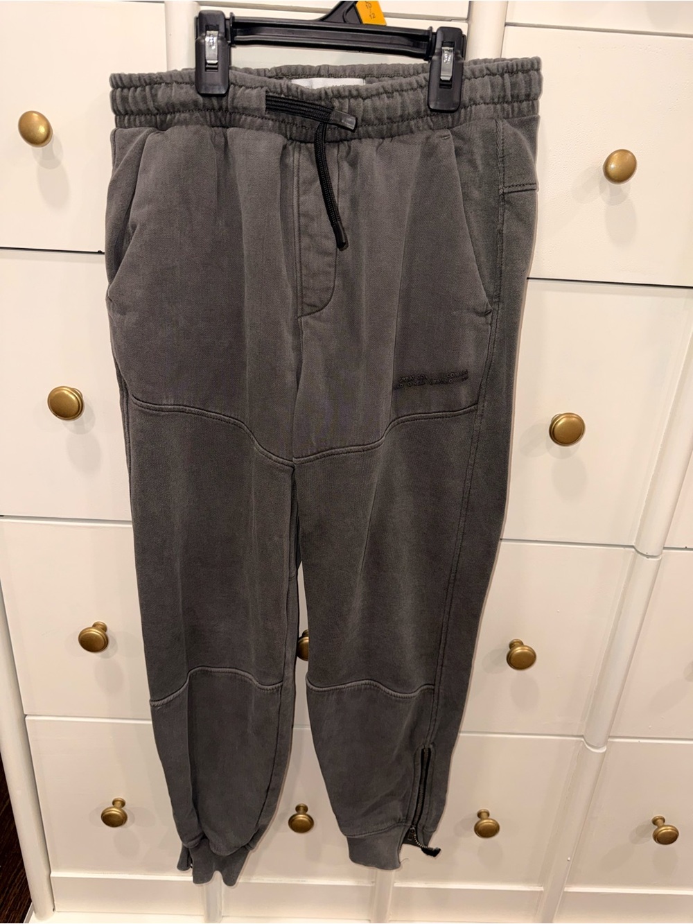 Zara Charcoal Gray Drawstring Joggers Boy Sz 11-12